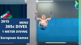 2015 Mens 1 Meter Diving 305C Dive - European Games Diving