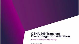 Webinar EMTP OSHA 269 Transient Overvoltage Consideration