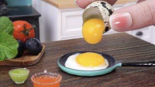 Delicious Miniature American Breakfast Recipe | Easy Making Miniature Breakfast With Tomato And Egg