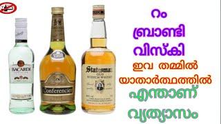 Rum brandy whiskey ഇവയിലുള്ള വ്യത്യാസം എന്താണെന്ന് അറിയുമോ | afi afsal