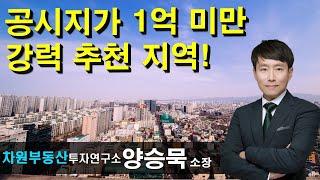 공시지가 1억 미만 강력 추천 지역! 양승묵 소장, 상담문의 02-522-5757 차원부동산투자연구소