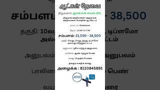 CHENNAI JOB VACANCY 2024 || CHENNAI VELAI VAIPPU 2024