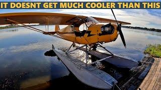 Flying a 1946 Piper J3 Cub Seaplane.