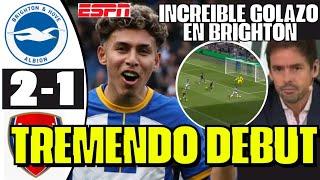 TREMENDO JEREMY SARMIENTO DEBUTÓ CON BRUTAL GOLAZO EN BRIGHTON SE LLEVÓ A TODOS PARTIDAZO SORPRENDE