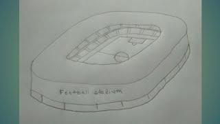 How to draw a football stadium|very easy (SHN Best Art)