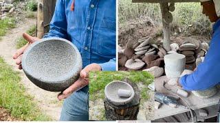 Así Se Hacen Los MOLCAJETES De Piedra De Río