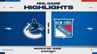 NHL Highlights | Rangers vs. Canucks - March 22, 2025