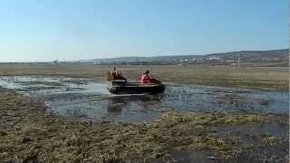 MAD-81L Typhoon hovercraft passing the rough terrain, air cushion vehicle