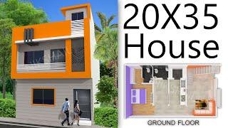 20X35 House design with 3d elevation by nikshail