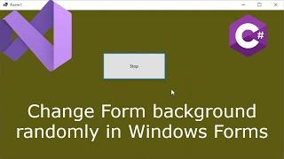 How to make background color change randomly in Windows Forms using Visual Studio | C#