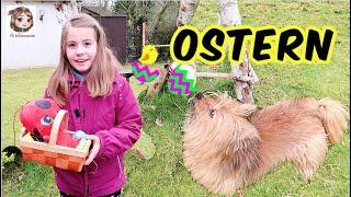 FROHE OSTERN  Der Osterhase war da  Nester mit Geschenken für Hannah, Ellie und die Katzen