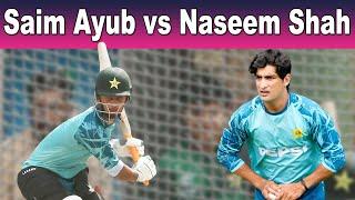 Naseem Shah Bowling to Saim Ayub during Shaheen Practice Session in Islamabad