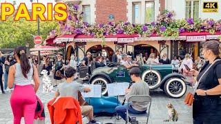 Paris, France  - Paris August 2024, Montmartre Summer, Paris Walk 4K