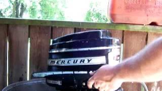 60's Mercury outboard boat motor running