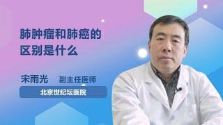 肺肿瘤和肺癌的区别是什么 宋雨光 首都医科大学附属北京世纪坛医院