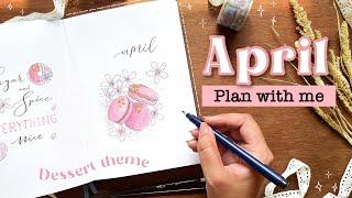 April 2022 Bullet Journal Setup | Pink dessert theme 