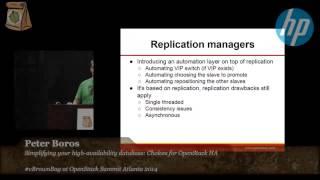 2014 #vBrownBag OpenStack Summit Atlanta Peter Boros  Simplifying your high availability database Ch