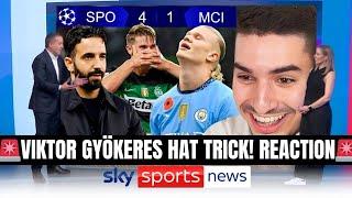 VIKTOR GYÖKERES Hat trick! Smash Pep Guardiola in Sporting Lisbon vs Man City 4-1 | Full Reactions