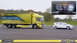 AEB Truck-to-Car - Approaching a slower moving car