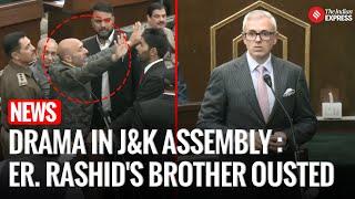 Engineer Rashid's Brother Sheikh Khurshid Marshalled Out of J&K Assembly Amid Uproar I Omar Abdullah