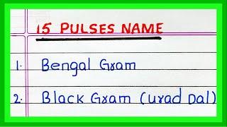 PULSES NAME in English | 10 | 15 PULSES NAME in English