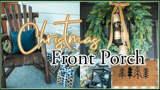 CHRISTMAS FRONT PORCH DECORATE WITH ME | RUSTIC FARMHOUSE CHRISTMAS DECORATING IDEAS 2023