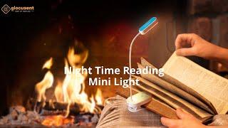 Glocusent Mini Clip-on Reading Light for Books in Bed, Rechargeable Battery Powered Book Light White