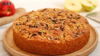 کیک سیب و گردو ، یک کیک کافی شاپی فوق العاده خوشمزه و خاص | Apple and Walnut Cake Recipe