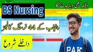 BS Nursing Admissions 2025 Announced  :  BSN Admissions in DHQ Nursing Colleges :  Govt BSN