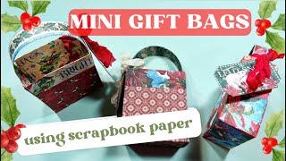 Mini Gift Bags using Scrapbook Paper!  Christmas in July 2024