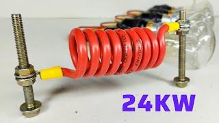 How to Make Free Electricity Generator 220v from Copper Cable and Big Magnet