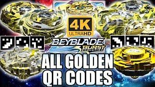 ALL GOLDEN BEYBLADES QR CODES IN 4K! BEYBLADE BURST APP EVOLUTION QR CODES