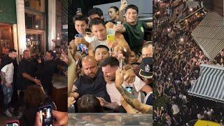 Crazy Scenes In Buenos Aires As Messi Gets Mobbed By Thousands Of Fans Outside A Restaurant