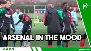 SAKA &  SALIBA SKILLS AS GABRIEL, TIMBER, PARTEY MISS ARSENAL TRAINING