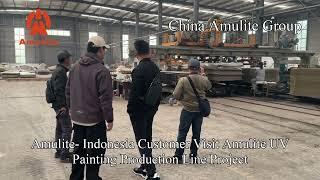 China Amulite-Customers From Indonesia Visit Fiber Cement Board UV Painting Coating Production Line