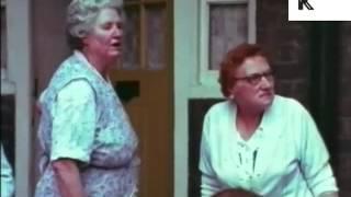 Old ladies tell off kids playing in London council estate 1970s