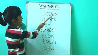 Learn Vegetables Names With Spelling In English | Vegetable Names | Saan Kidz Tv