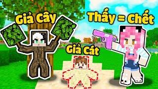 MỀU HACK BIẾN THÀNH BLOCK KHI CHƠI TRỐN TÌM TRONG MINECRAFT*REDHOOD TRỐN KHỎI SÁT THỦ BẮN TỈA