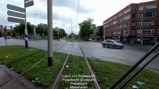 Cab ride RET tram 2 Maashaven - Putsebocht (short film) June 2020