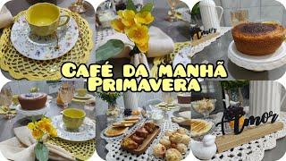 MESA POSTA AMARELA PRIMAVERA PARA O CAFÉ DA MANHÃ!