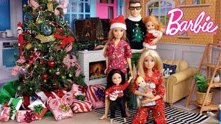 Familia Barbie & Ken Rutina De Mañana en Navidad