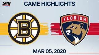 NHL Highlights | Bruins vs. Panthers - Mar. 05, 2020