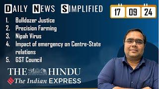 The Hindu & The Indian Express Analysis | 17 September, 2024 | Daily Current Affairs | DNS |UPSC CSE