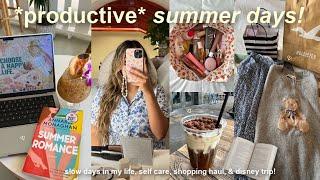 VLOG! productive summer days in my life, clothing haul, peaceful moments, new books, & disneyland!