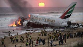 Emergency Landing Crash In Ocean | Catastrophic Crash at Sea Beach | Emirates A380