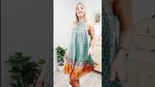 Halter Neck Boho Paisley Tunic Dress Women's Fashion