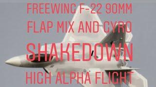 Freewing F-22 90mm EDF Flap Mix and Gyro Test Flights High Alpha Slow Landings