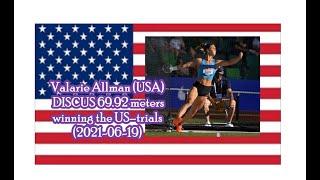 Valarie Allman (USA) DISCUS 69.92 meters winning the US – trials  (2021-06-19).