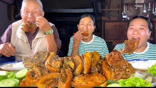 Pork Mukbang With My Mom And Dad 