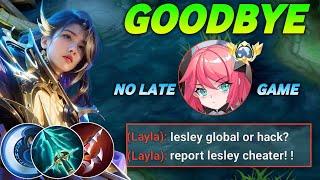 GOODBYE LAYLA NO LATE GAME!! LESLEY ONE SHOT BUILD AND EMBLEM IS FINALLY HERE!!